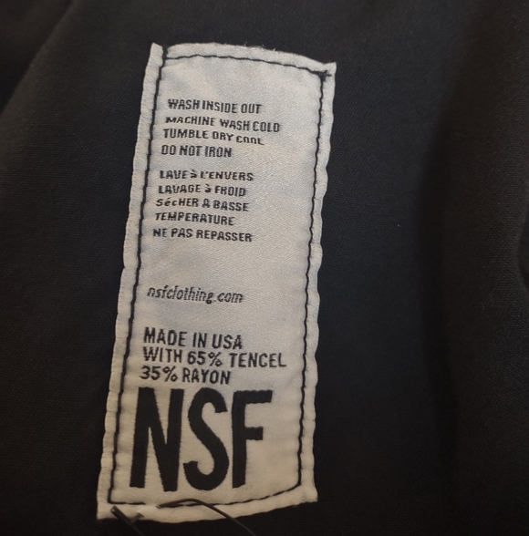 NSF Clothing Black Tencel Maxi Wide Sleeve Robe - Picture 6 of 6